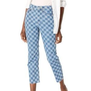 🟡5/$25 DEAL! TOMMY HILFIGER Women 2 / W26 Checkered Straight Leg High Rise Jeans